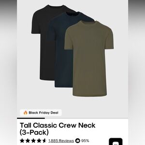 True classic tall large men’s shirt 3 pack